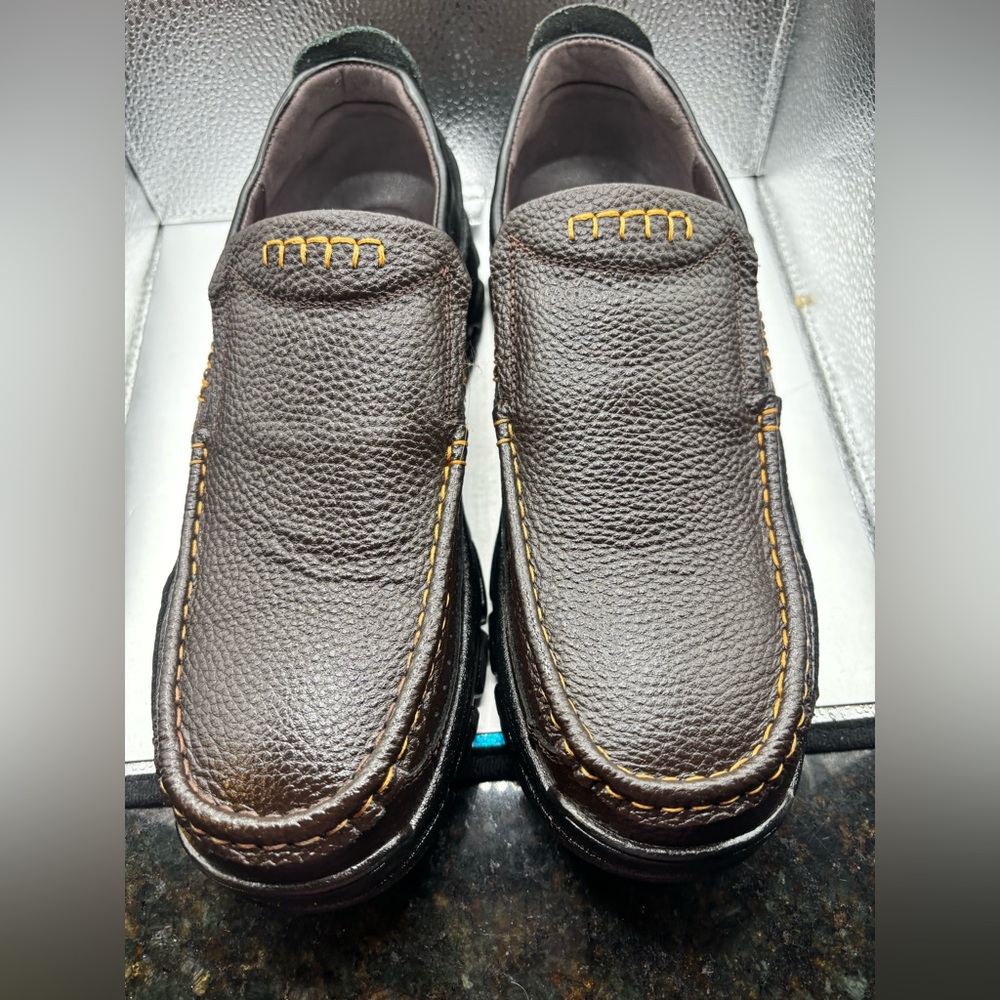 VkGA Surgelo Men's Brown Leather Loafers size 265/USA 9.5